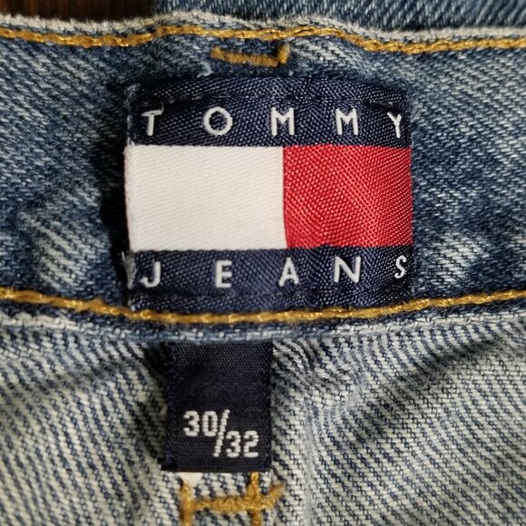 Vintage Tommy Hilfiger T Freedom Blue Jeans 30 Mens Flag Logo y2k USA Made 29x31 - Picture 12 of 16